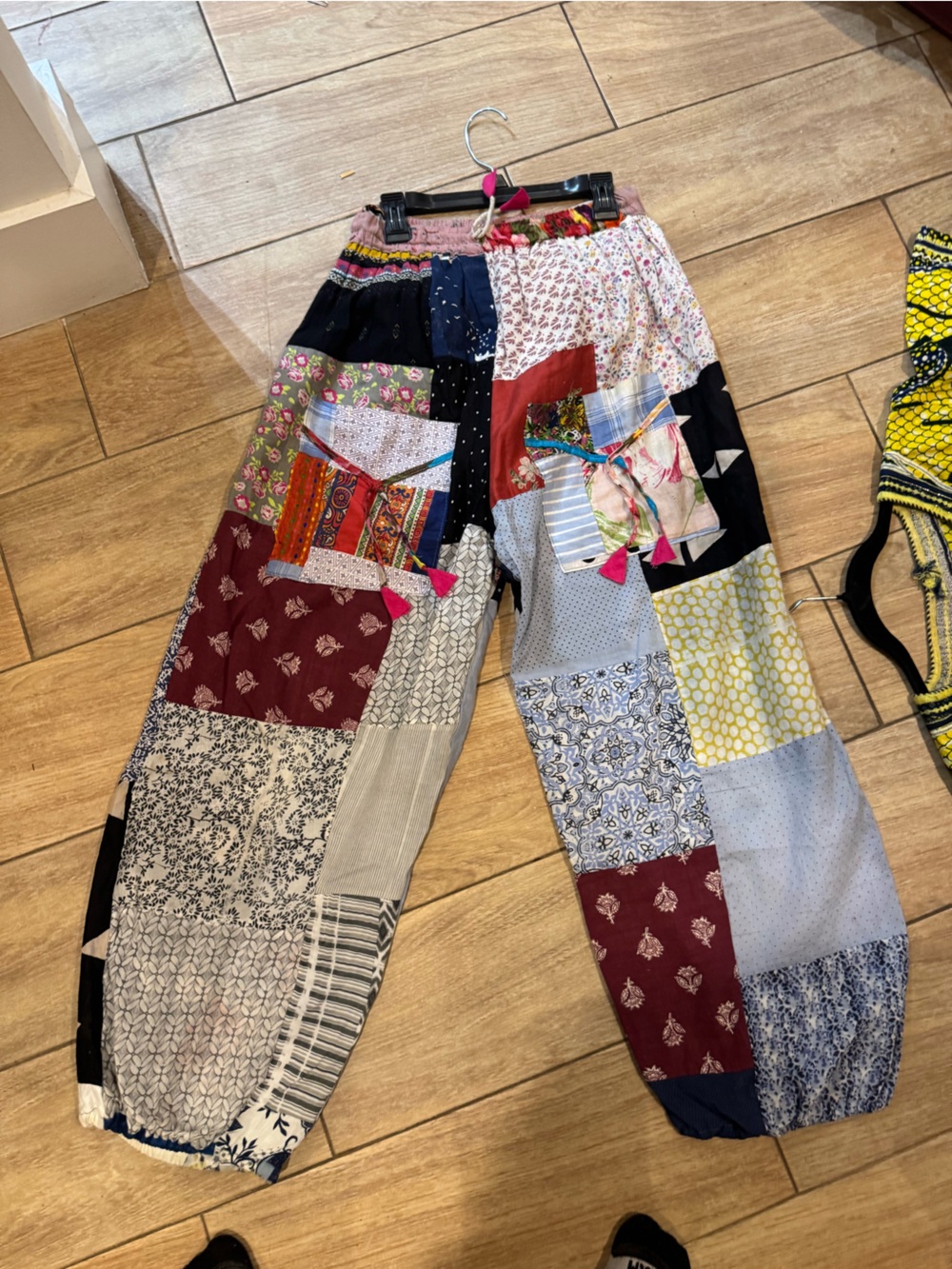 Patchwork Boho Wide-Leg Pants - Multicolor